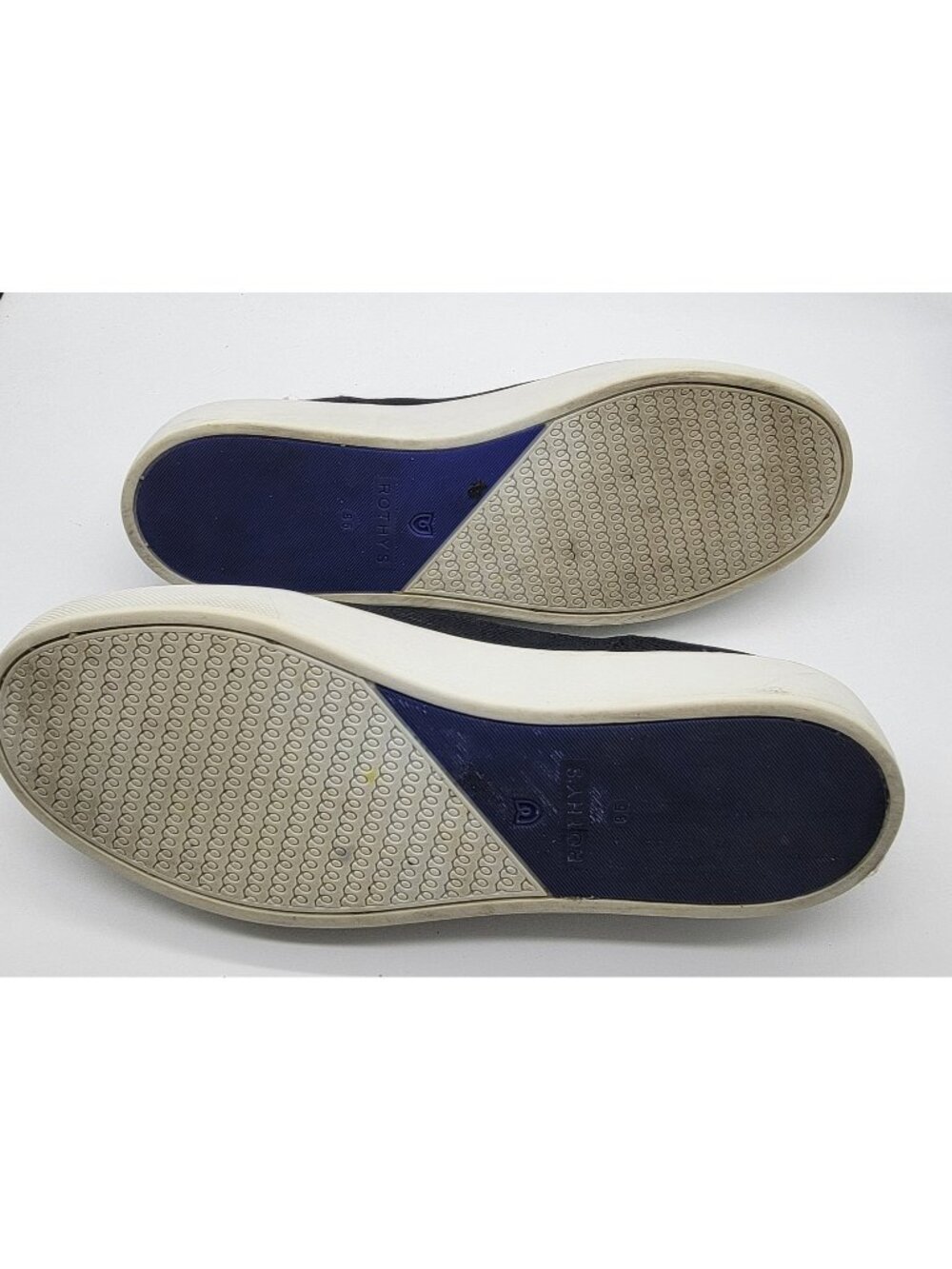 Rothy's The Original Womens Size 8.5 Black Blue Classic Comfort Slip On Shoes - Picture 8 of 8